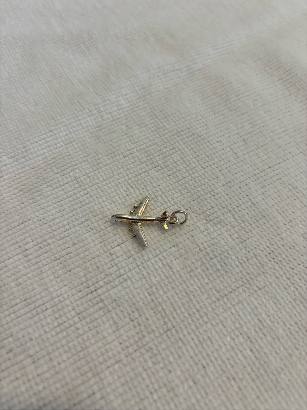 New vintage 90s sterling silver airplane charm / pendant